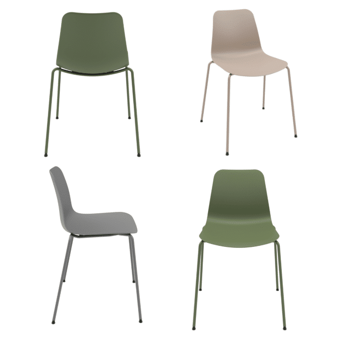 DKM Chair - Moderne kunststof kantinestoel - stapelbaar