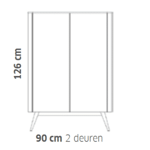 Voortman Credenza dressoirkast, twee deuren - 90 x 126 cm