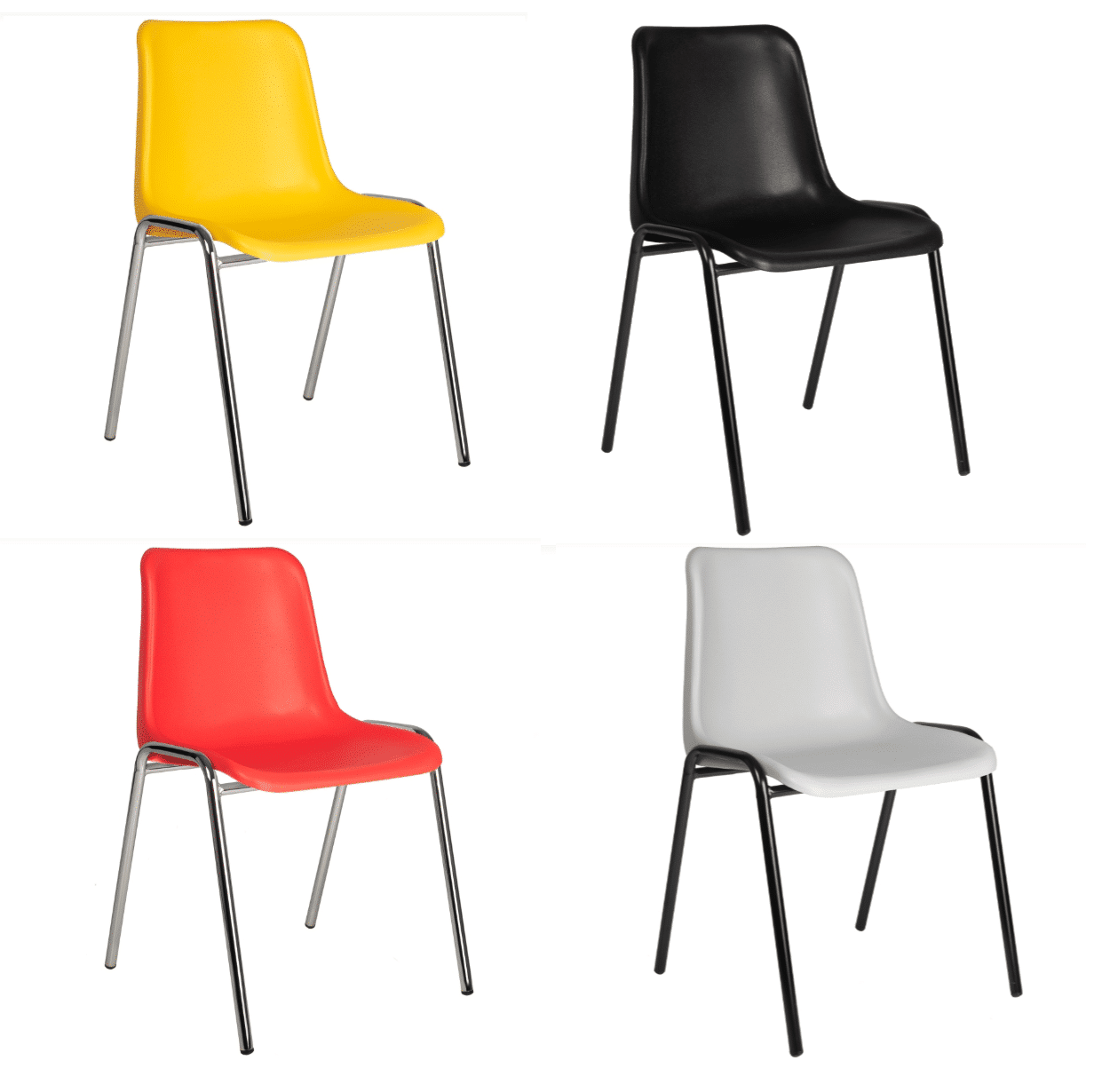 DKM Basic -Kantinestoel met chroom of zwart frame