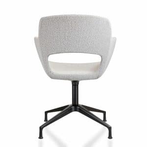 DKM Meet -Moderne vergaderstoel op spinpoot in bouclé stof
