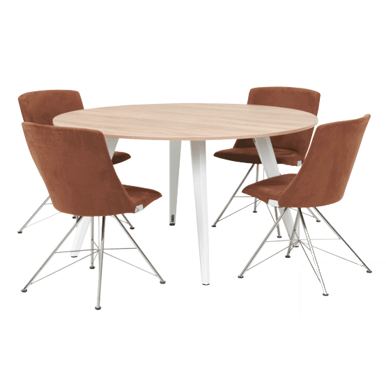 Voortman Tabs vergadertafel- Bladvorm rond - 4 poten