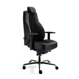 DKM Task Mix. Ergonomische 24 uurs stoel - volledig gestoffeerd in een mix van stof en leder
