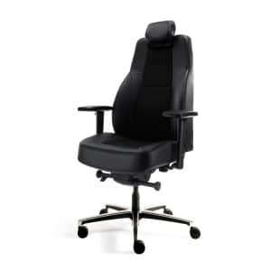 DKM Task Mix. Ergonomische 24 uurs stoel - volledig gestoffeerd in een mix van stof en leder