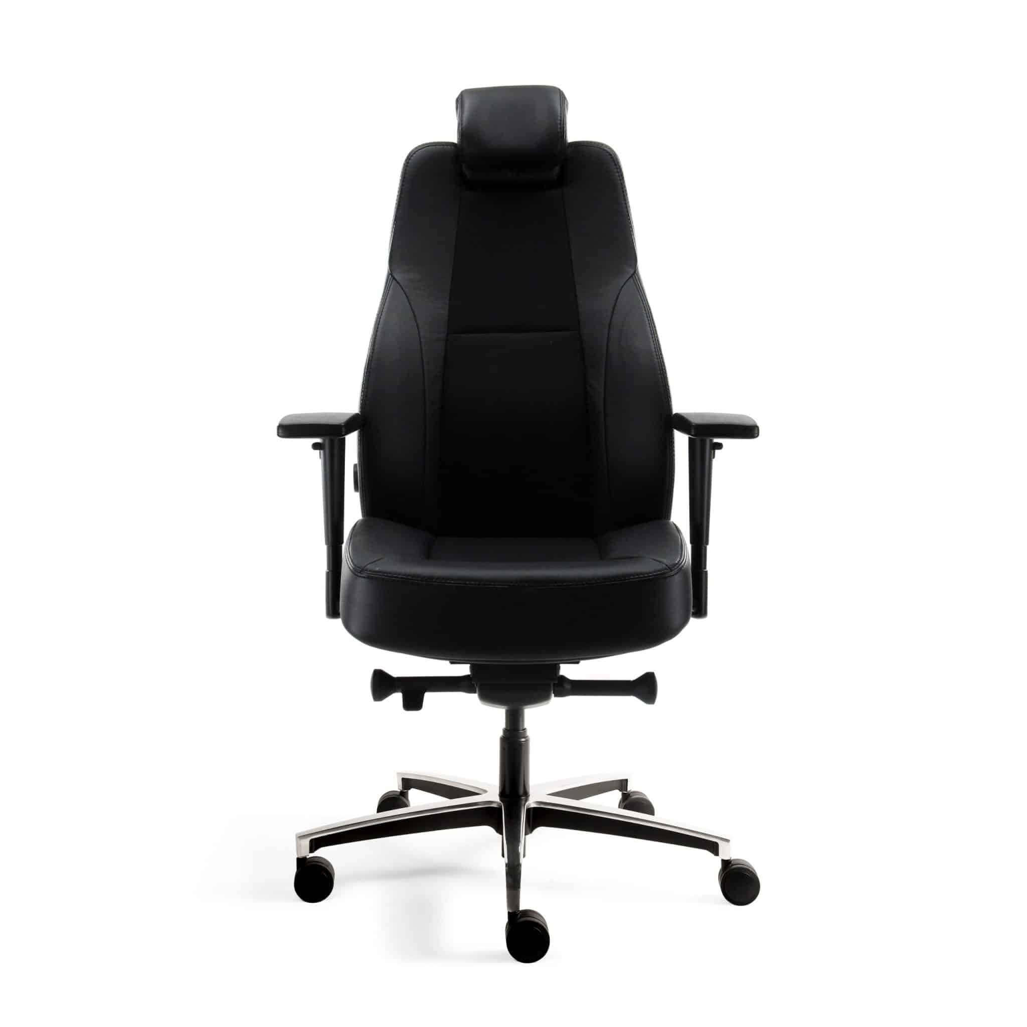 DKM Task Mix. Ergonomische 24 uurs stoel - volledig gestoffeerd in een mix van stof en leder