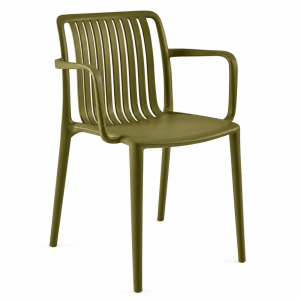 DKM Luma Chair. Stevige, kleurrijke en comfortabele kunststof stoel met armleggers. Ook verkrijgbaar als kruk DKM Luma Bar