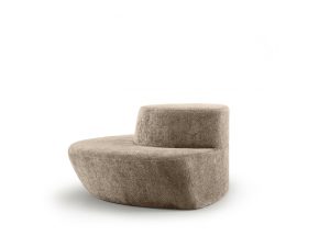 DKM SOFT -Donut Bol. Deels ronde ontvangst bank in softe teddy stof in 3 trendy kleuren. Voor een volledige ronde, bestel ook deel Hol