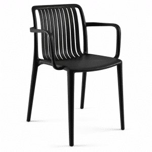 DKM Luma Chair. Stevige, kleurrijke en comfortabele kunststof stoel met armleggers. Ook verkrijgbaar als kruk DKM Luma Bar