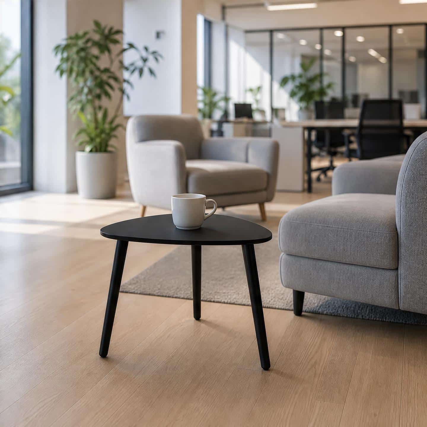 DKM Salontafel in organische vorm 43cm hoog