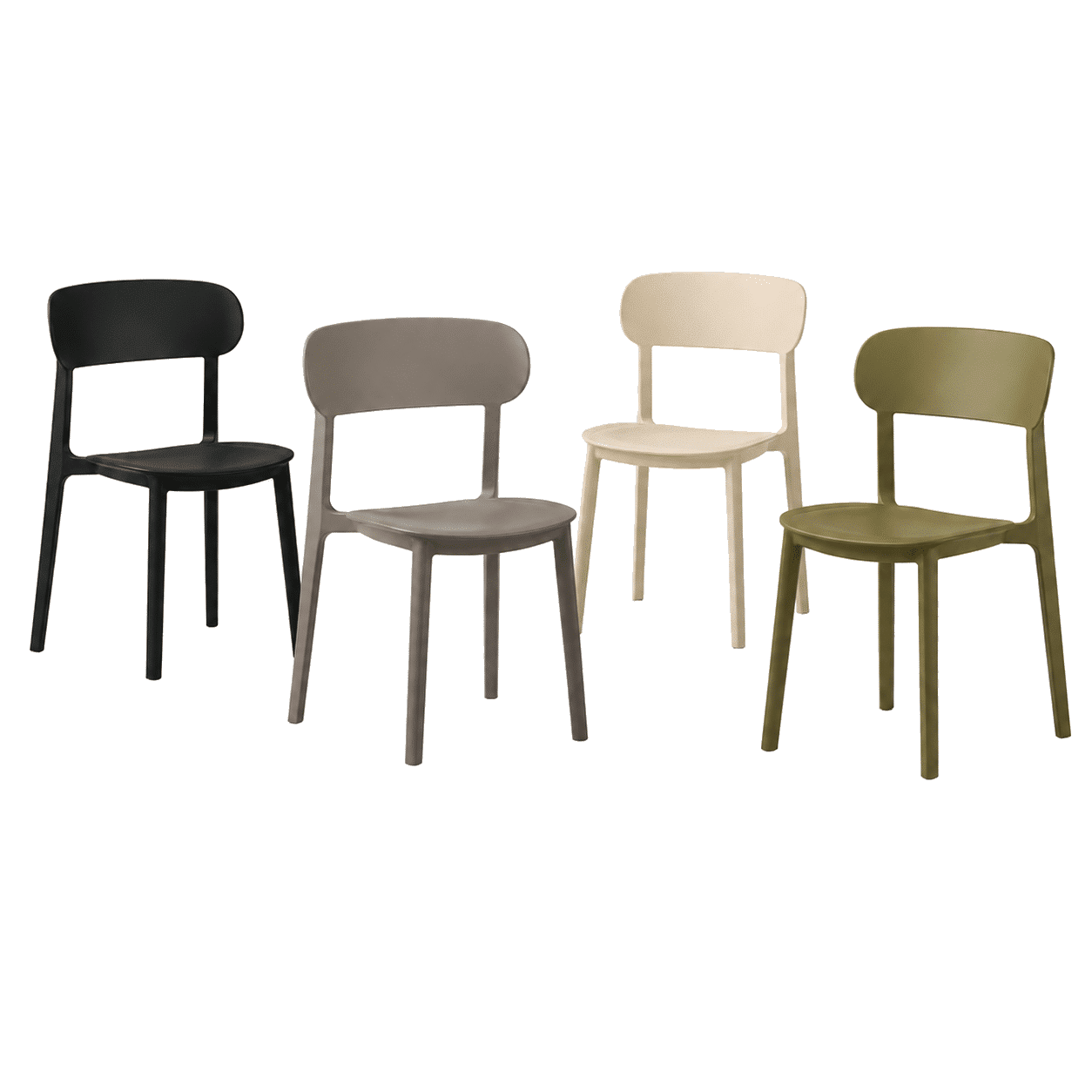 DKM Round Chair. Stevige en comfortabele kunststof stoel zonder armlegger. Ook verkrijgbaar als kruk DKM Round Bar.