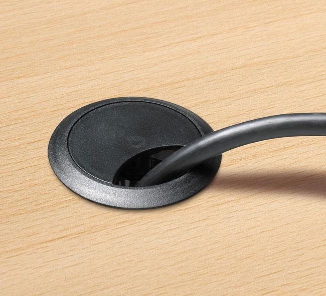 Kabeldoorvoerdop,ongeboord rond Ø6 cm voor eenvoudige kabeldoorvoer in het blad