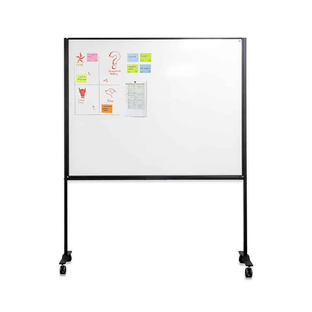 Work Board - dubbelzijdig wit emaillestaal, verrijdbaar