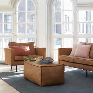 Rodeo CLASSIC Fauteuil - Recycle leer in Zwart, Cognac of Army