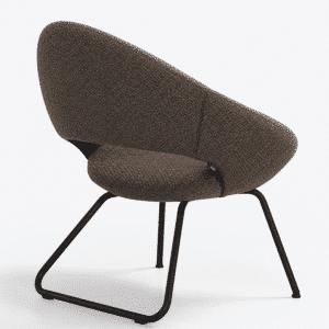 artifort shark lounge slede 2 poot selecte 280 chocolate en onderstelkleur p10 jet black achter zij.png
