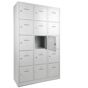 shc15 lockerkast 3 kolom en 15 vaks aluminium open.png