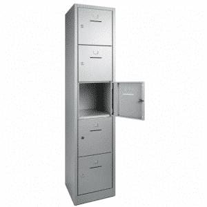 shc2 lockerkast 1 kolom en 5 vaks aluminium open.png