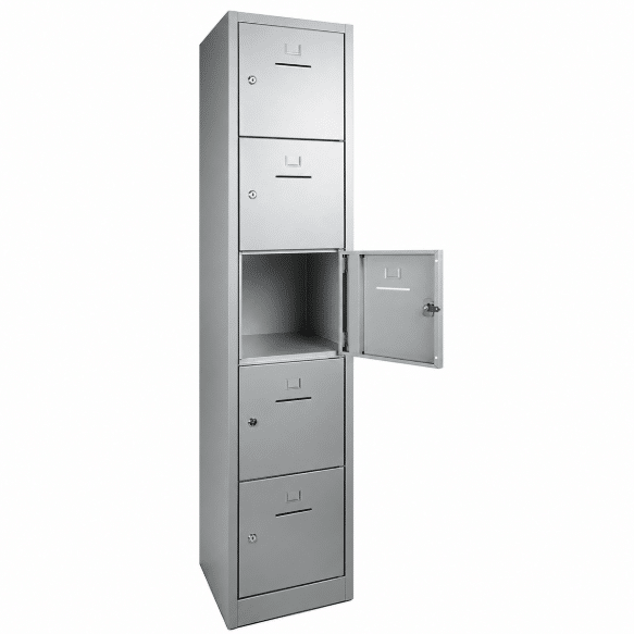 shc2 lockerkast 1 kolom en 5 vaks aluminium open.png