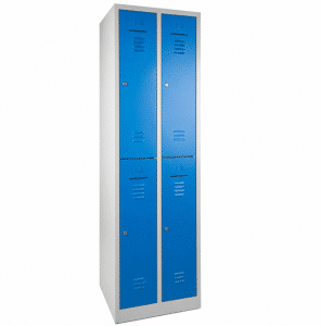 wrc4 lockerkast 2 koloms en 4 vakken kleding locker blauw grijs.png